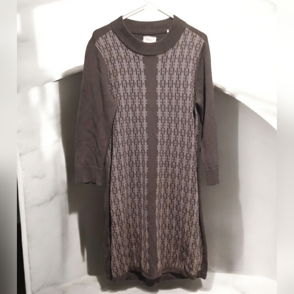 Original Penguin Grey Long Sleeve Knee Length A-line Modest Dress Womans